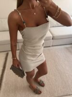 Zara-Soft Sand -mini slip Dress - Image 2