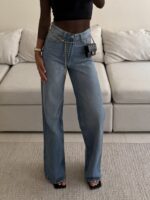 شلوار جین واید لگ H&M رنگ Soft Light - Image 2