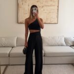 شلوار واید لگ کرپ H&M مشکی