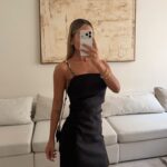 ZARA black  Beige Mini Slip Dress