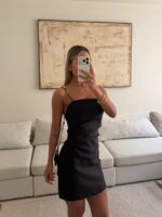 ZARA black  Beige Mini Slip Dress
