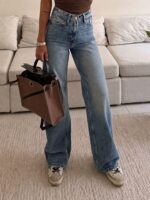 شلوار جین واید لگ H&M آبی کلاسیک