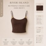 River Island | Butterfly Charm Cami dark brown