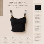 River Island | Butterfly Charm Cami | Jet Black
