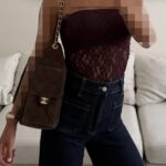 Black Cherry- Bershka Strapless Bodysuit
