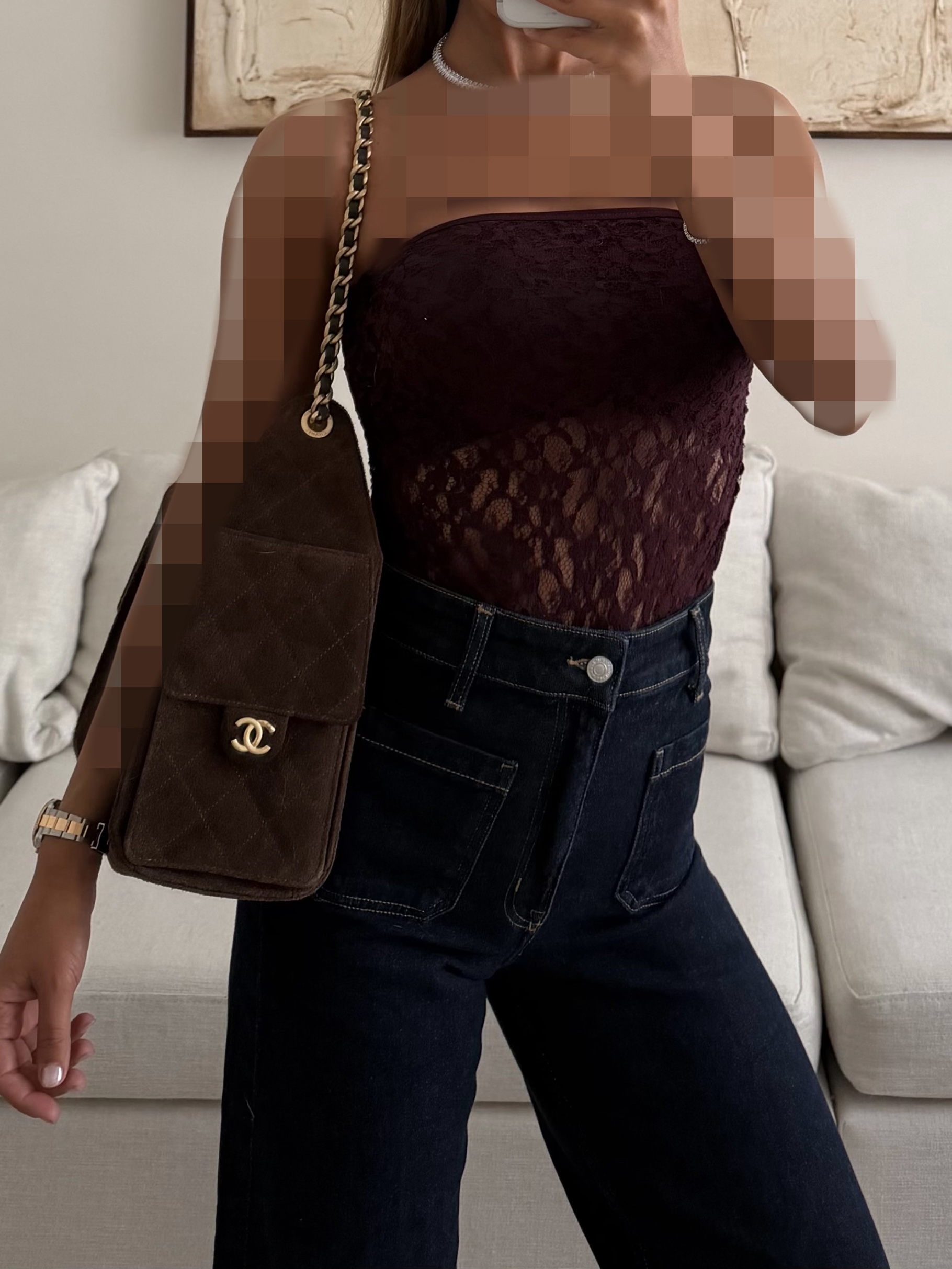46F73C34-82D5-4124-97D1-04B27E5D9DDA Black Cherry- Bershka Strapless Bodysuit - Image 1