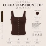 River Island | Cocoa Snap-Front Top