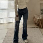 H&M | High Rise Flared Jean-Medium Blue