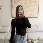 H&m-Lace Blouse Black