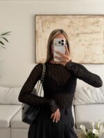 H&m-Lace Blouse Black - Image 2