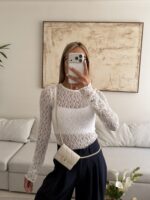 H&m-Lace Blouse White