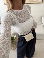 H&m-Lace Blouse White - Image 3