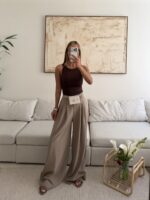 CATTLEYA Wide Leg Pants | Stone Taupe - Image 4