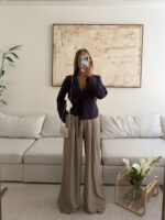 CATTLEYA Wide Leg Pants | Stone Taupe - Image 2