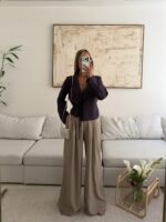 CATTLEYA Wide Leg Pants | Stone Taupe - Image 2