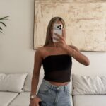 Sterdivarius-Noir Sheer Tube Top