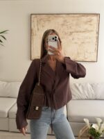 ZARA Soft Wrap Blazer | Rosewood Cocoa - Image 3