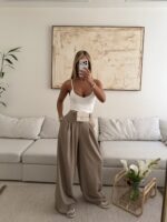 CATTLEYA Wide Leg Pants | Stone Taupe - Image 3