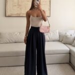 CATTLEYA Wide Leg Pants | Navy Blue
