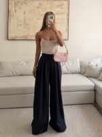 CATTLEYA Wide Leg Pants | Navy Blue