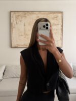 CATTLEYA Midnight Chic | Cropped Blazer Vest - Image 3