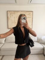 CATTLEYA Midnight Chic | Cropped Blazer Vest - Image 4