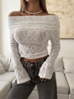 River Island-Off Shoulder Top-white - Image 3