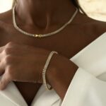 Baguette Tnnis Necklace-gold 5m