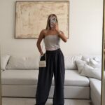 Flowy Wide Leg Pants-Smoky Black