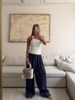Flowy Wide Leg Pants-Smoky Black - Image 5