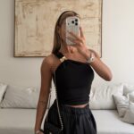 River-island- Black-one shoulder Top