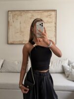 River-island- Black-one shoulder Top