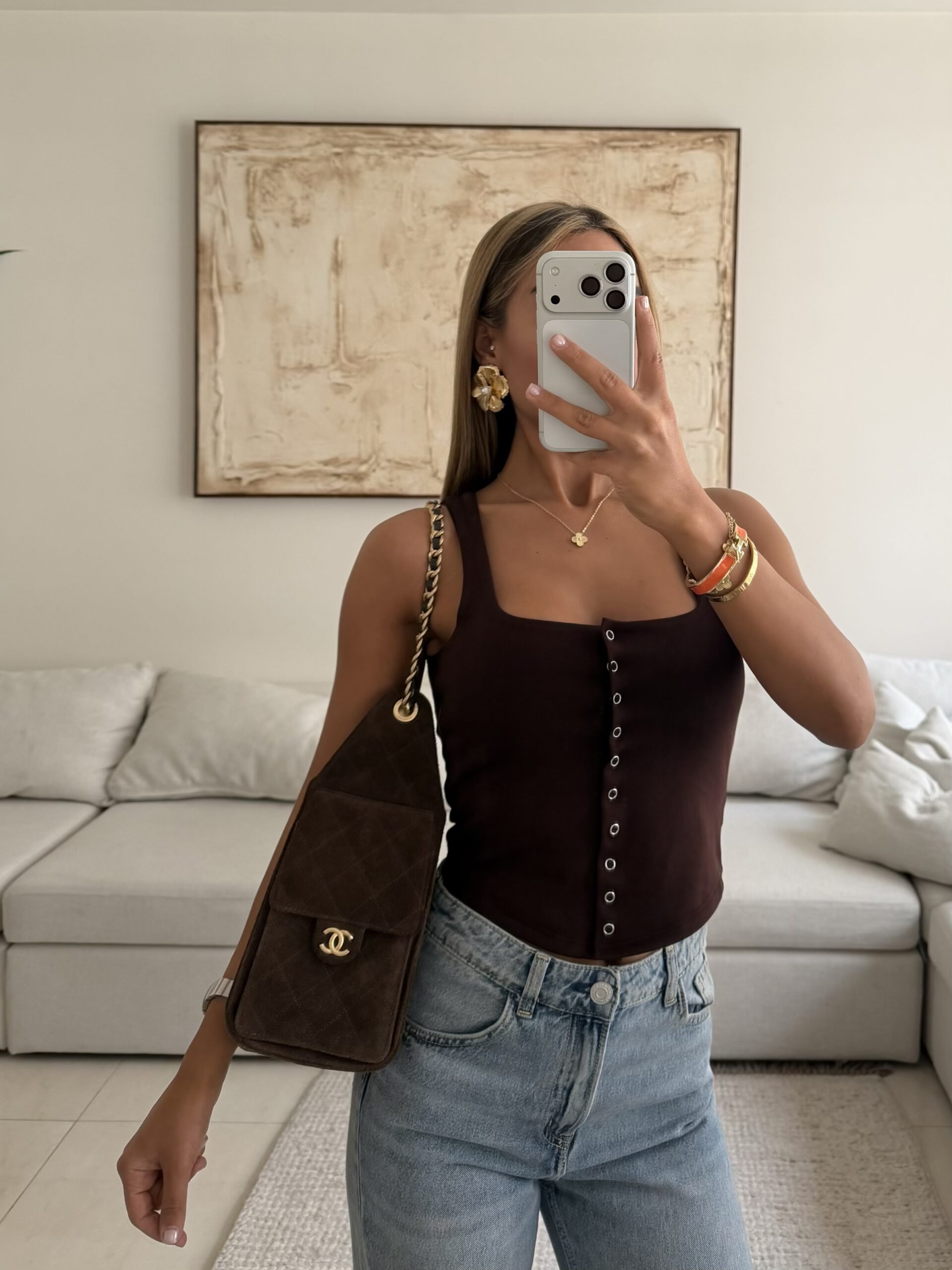 IMG_5279-compressed River Island | Cocoa Snap-Front Top - Image 1