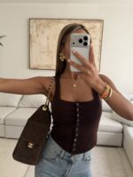 River Island | Cocoa Snap-Front Top - Image 4