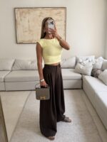 CATTLEYA Wide Leg Pants | Cocoa - Image 3