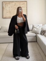 CATTLEYA Wide Leg Pants | Black Midnight - Image 3