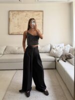 CATTLEYA Wide Leg Pants | Black Midnight