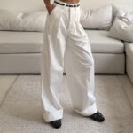 Zara | Ivory White Wide-Leg Tailored