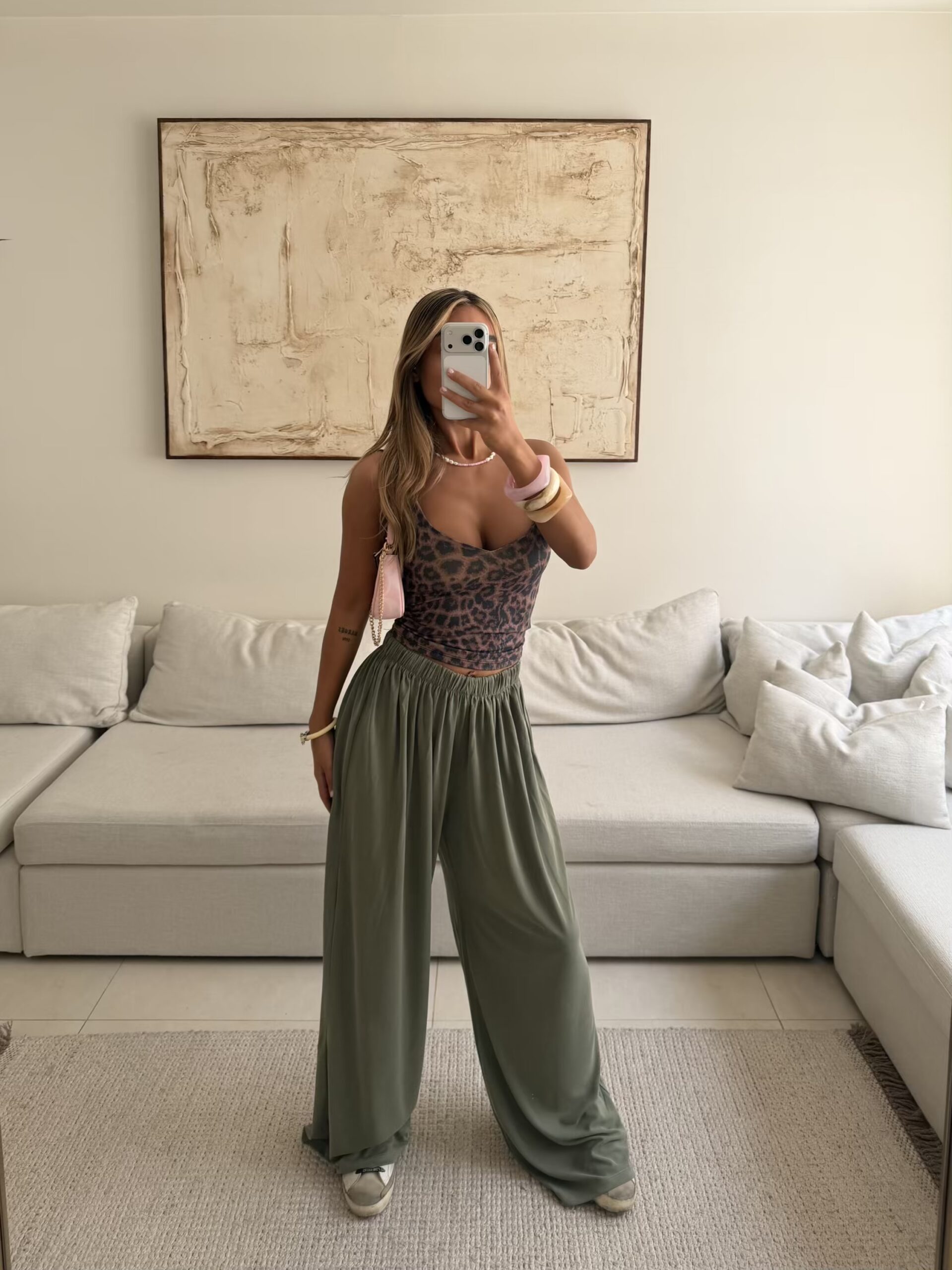 IMG_5496-compressed K.T.N Flow | Olive Wide Leg Trousers - Image 1