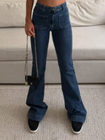 AMISU | Retro Chic Patch-Pocket Flare - Image 2