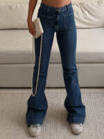 AMISU | Retro Chic Patch-Pocket Flare - Image 4