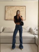 AMISU | Retro Chic Patch-Pocket Flare