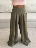 Zara | Sage Plissé Wide-Leg Trousers - Image 2