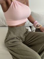 Zara | Sage Plissé Wide-Leg Trousers - Image 6