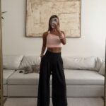Zara | Deep Charcoal Plissé Wide-Leg