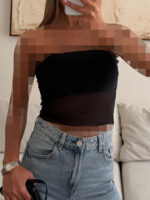 Sterdivarius-Noir Sheer Tube Top