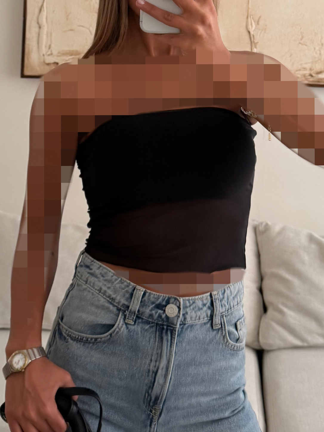 IMG_8526-4 Sterdivarius-Noir Sheer Tube Top - Image 1