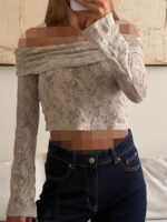 River Island | Lace Elegance Off-Shoulder Top