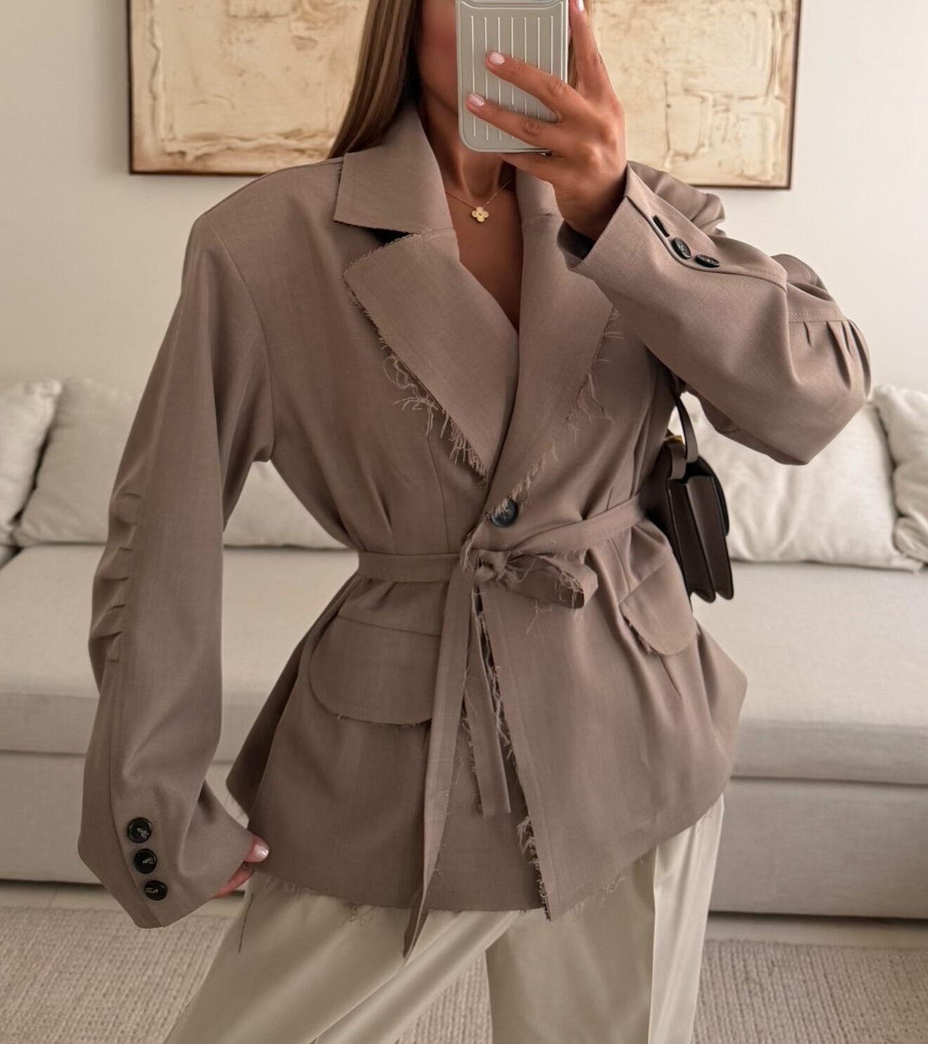 NECAFE (4) CATTLEYA Vintage Blazer | Stone Taupe - Image 1