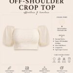 River Island-Off-Shoulder Smocked Crop Top